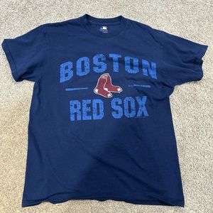 MLB‎ Boston Red Sox Navy Blue Red Mens T-Shirt Size Adult Medium